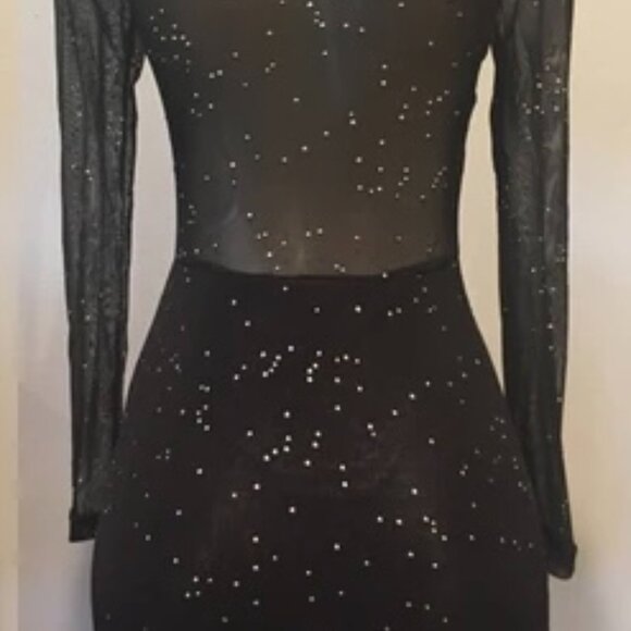 NWOT Fuego Sheer Sparkle Mini Dress - Picture 3 of 5